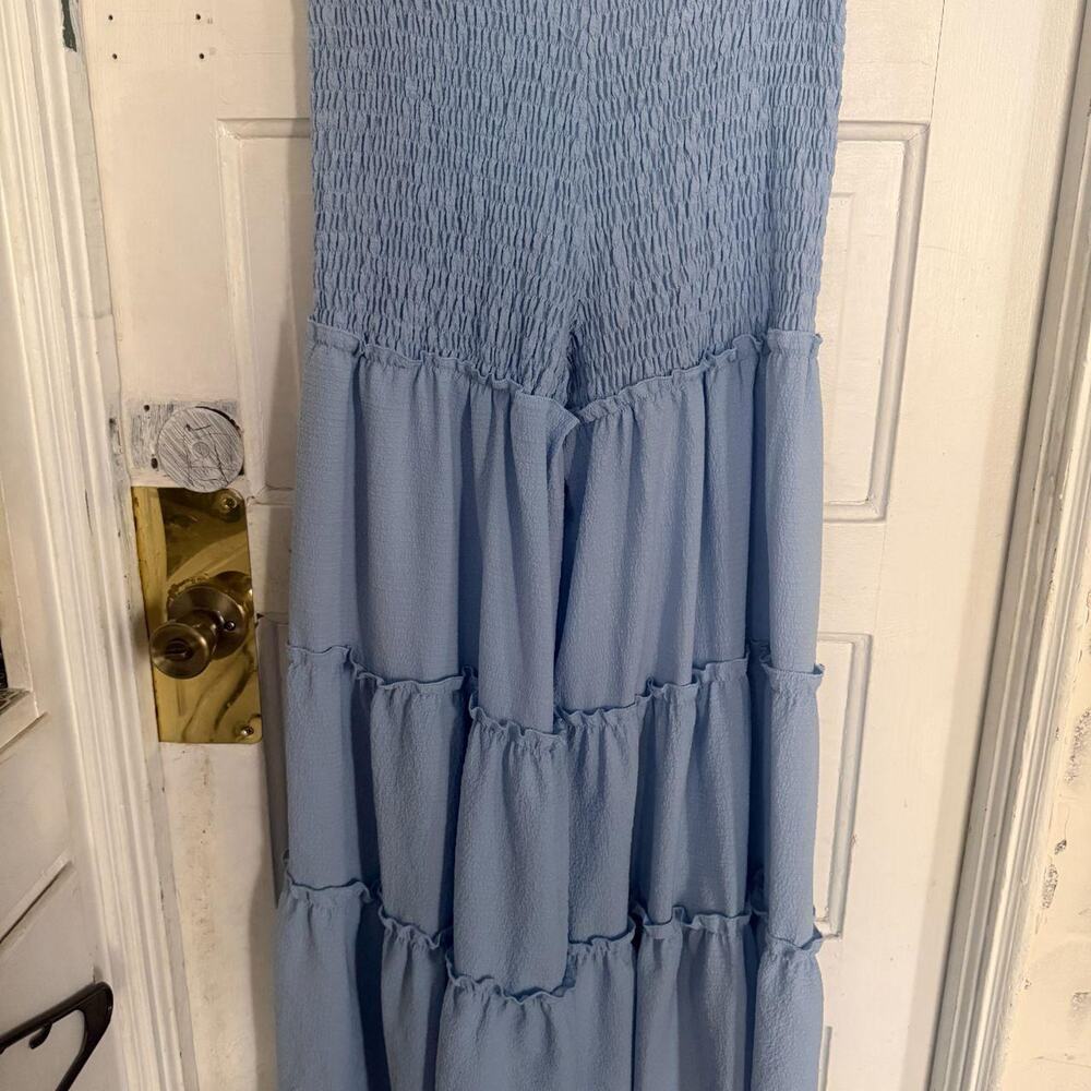 Women’s Light Blue Tiered Maxi set! (Top & pants)